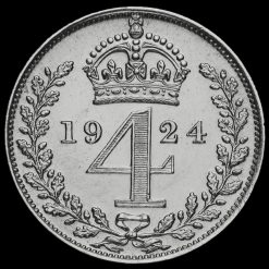 1924 George V Silver Maundy Fourpence Reverse