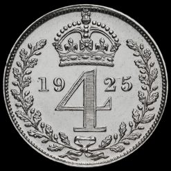 1925 George V Silver Maundy Fourpence Reverse