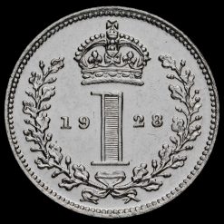 1928 George V Silver Maundy Penny Reverse