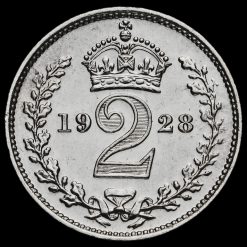 1928 George V Silver Maundy Twopence Reverse