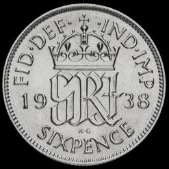 1938 George VI Silver Sixpence Reverse