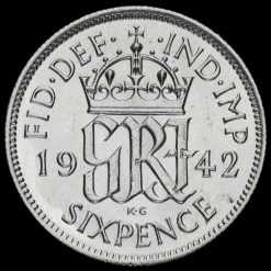 1942 George VI Silver Sixpence Reverse