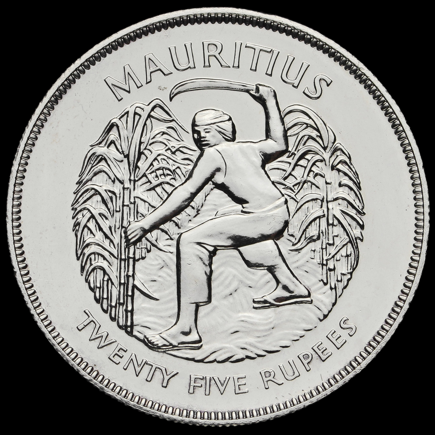 Mauritius 1977 Elizabeth II Silver Proof 25 Rupees Reverse