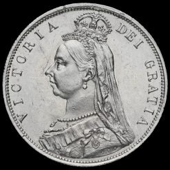 1887 Queen Victoria Jubilee Head Silver Half Crown Obverse