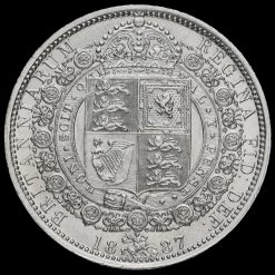 1887 Queen Victoria Jubilee Head Silver Half Crown Reverse