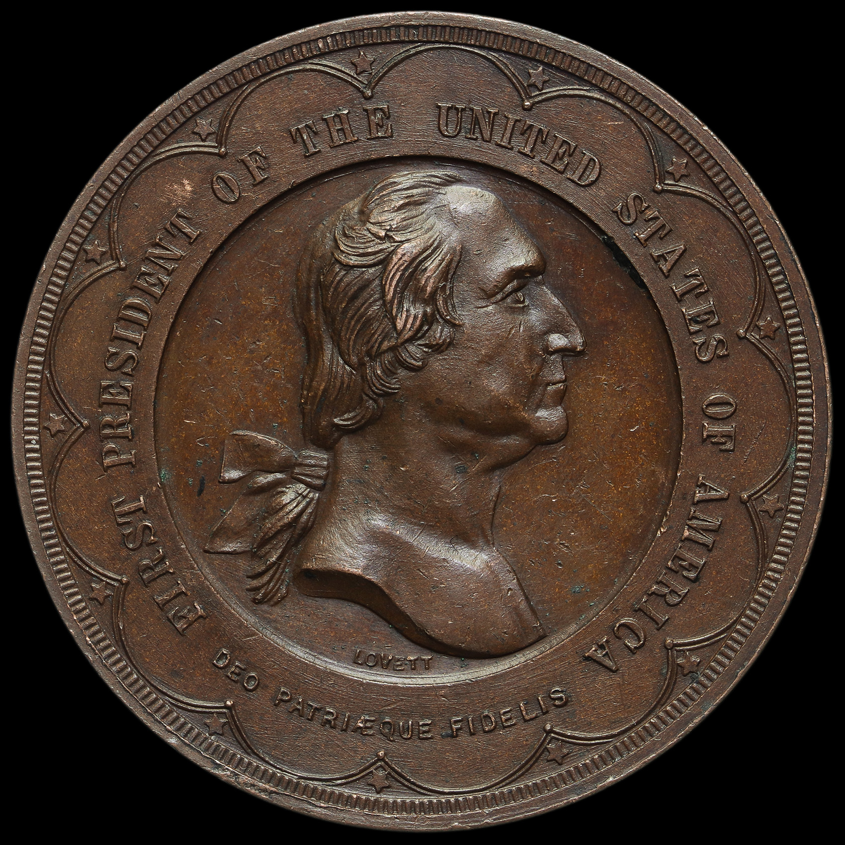 USA 1889 Washington Inaugural Centennial Commemorative Copper Medal Obverse