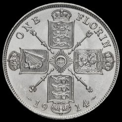 1914 George V Silver Florin Reverse