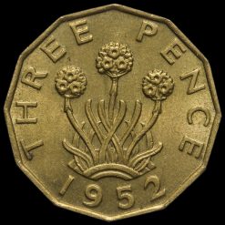 1952 George VI Brass Threepence Reverse