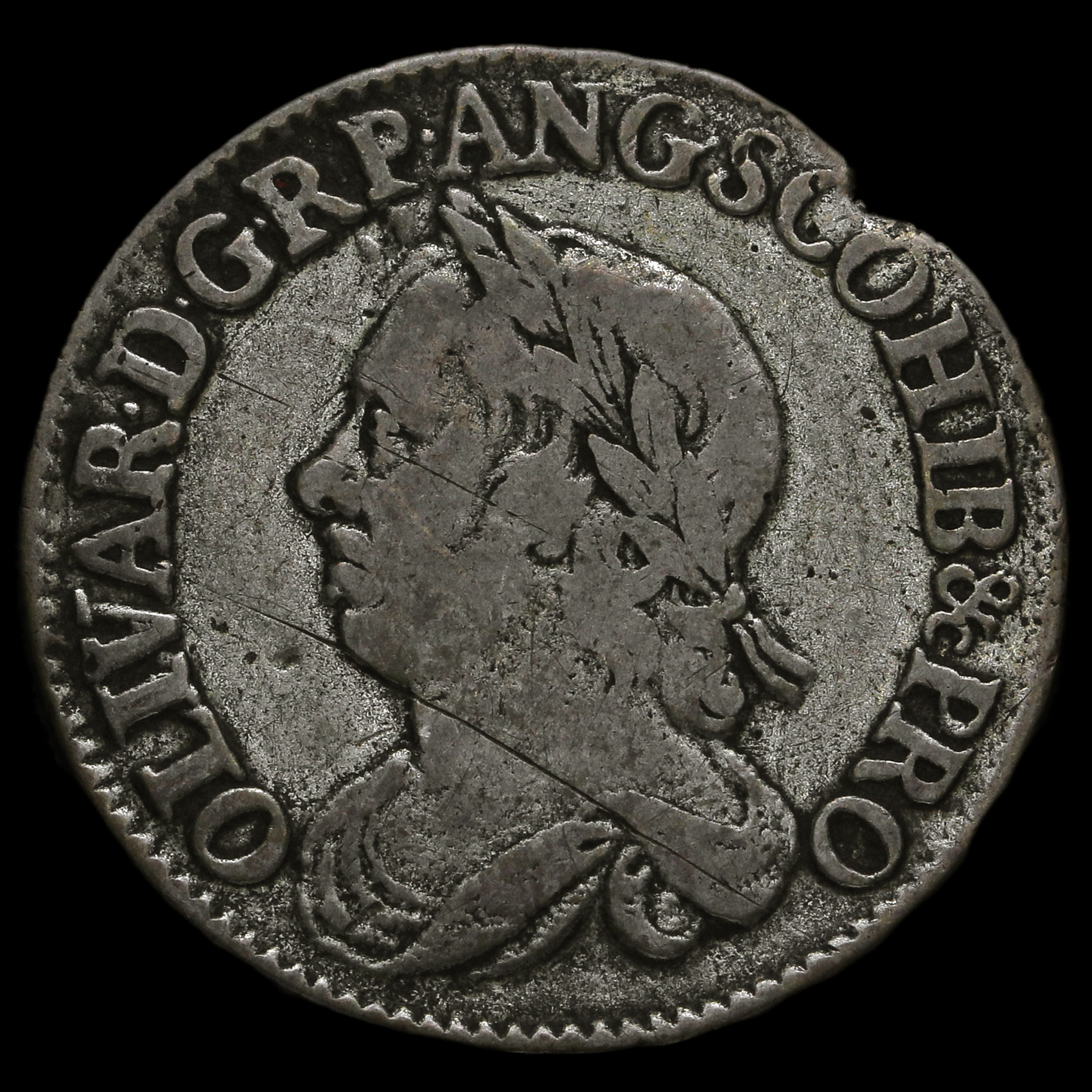 1658 Oliver Cromwell Silver Shilling Obverse