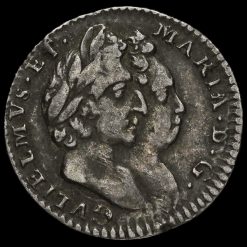 1692 William and Mary Early Milled Silver Maundy Twopence Obverse