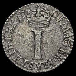 1701 William III Early Milled Silver Maundy Penny Reverse