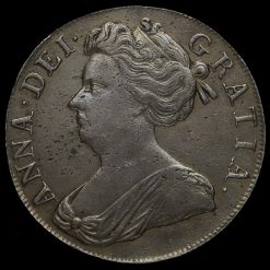 1707 Queen Anne Early Milled Silver Crown Obverse