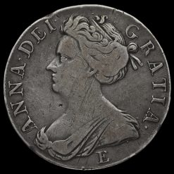 1708 Queen Anne Early Milled Silver Crown Obverse