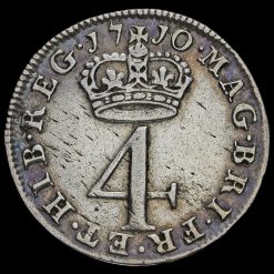 1710 Queen Anne Early Milled Silver Maundy Fourpence Reverse