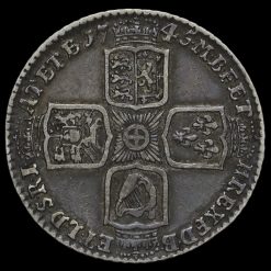 1745 George II Early Milled Silver Lima Shilling Reverse