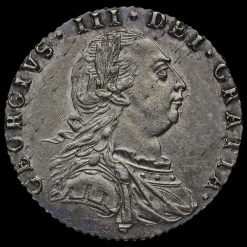 1787 George III Early Milled Silver Sixpence Obverse
