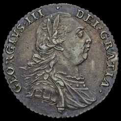 1787 George III Early Milled Silver Shilling Obverse