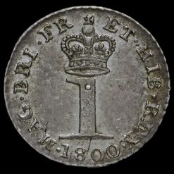 1800 George III Early Milled Silver Maundy Penny Reverse