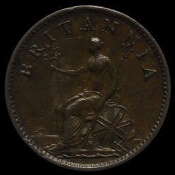 1806 George III Early Milled Copper Farthing Reverse
