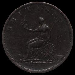 1806 George III Early Milled Copper Halfpenny Reverse