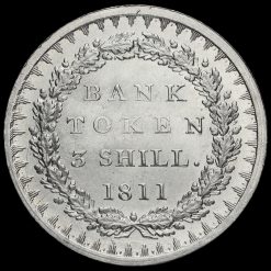 1811 George III Silver Three Shillings Bank Token Reverse