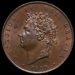 1827 George IV Milled Copper Halfpenny Obverse
