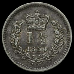 1834 William IV Milled Silver Three-Halfpence Reverse
