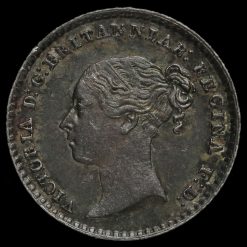1853 Queen Victoria Young Head Silver Maundy Penny Obverse
