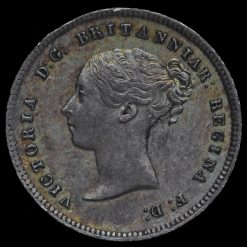 1863 Queen Victoria Young Head Silver Maundy Fourpence Obverse