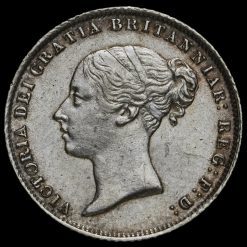 1864 Queen Victoria Young Head Silver Sixpence Obverse