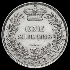 1873 Queen Victoria Young Head Silver Shilling Reverse