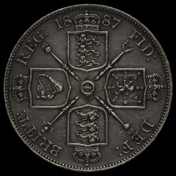 1887 Queen Victoria Jubilee Head Silver Double Florin Reverse