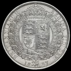 1887 Queen Victoria Jubilee Head Silver Half Crown Reverse