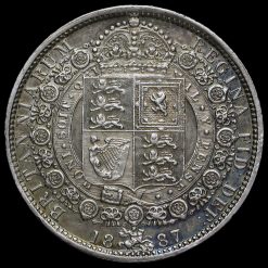 1887 Queen Victoria Jubilee Head Silver Half Crown Reverse
