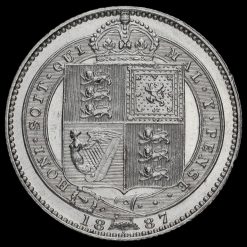 1887 Queen Victoria Jubilee Head Silver Shilling Reverse