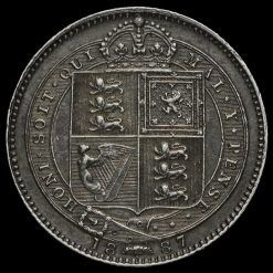 1887 Queen Victoria Jubilee Head Silver Shilling Reverse