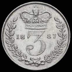 1887 Queen Victoria Young Head Silver Threepence Reverse