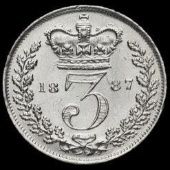 1887 Queen Victoria Young Head Silver Threepence Reverse