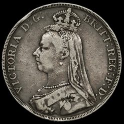 1890 Queen Victoria Jubilee Head Silver Crown Obverse