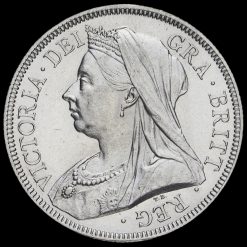 1893 Queen Victoria Veiled Head Silver Half Crown Obverse