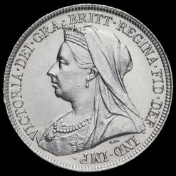 1895 Queen Victoria Veiled Head Silver Shilling Obverse