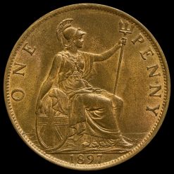 1897 Queen Victoria Veiled Head Penny Reverse