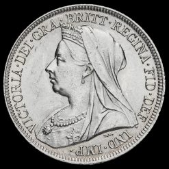 1897 Queen Victoria Veiled Head Silver Shilling Obverse