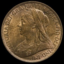 1899 Queen Victoria Veiled Head Penny Obverse