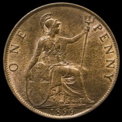 1899 Queen Victoria Veiled Head Penny Reverse