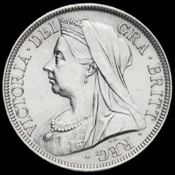 1900 Queen Victoria Veiled Head Silver Half Crown Obverse
