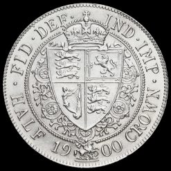 1900 Queen Victoria Veiled Head Silver Half Crown Reverse