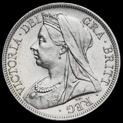1900 Queen Victoria Veiled Head Silver Half Crown Obverse