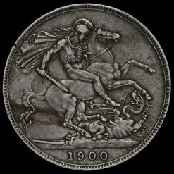 1900 Queen Victoria Veiled Head LXIII Silver Crown Reverse