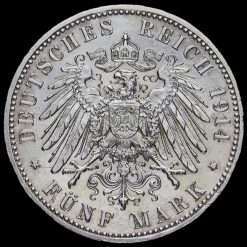 German States, Prussia Wilhelm II 1914 A Silver 5 Mark Reverse